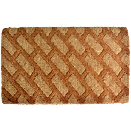 Jensendistributionservices 1.5 in. H x 30 in. W x 18 in. D Diagonal Bricks Welcome Mat MI2592376